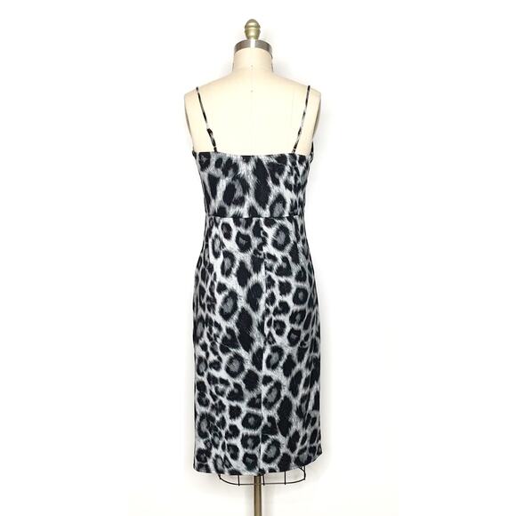Socialite Leopard Print Draped Neck Sheath Dress size Large - Picture 5 of 9
